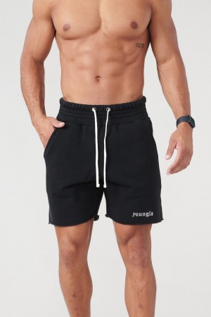 YoungLA 110 San Diego Terry Kurze Hose Herren Schwarz | 978-BELFCU