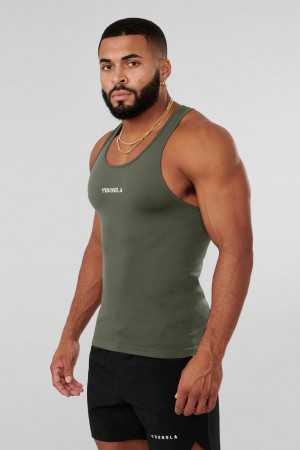 YoungLA 302 Supervillain Stringers Muskelshirt Herren Grün | 468-LYJEFV