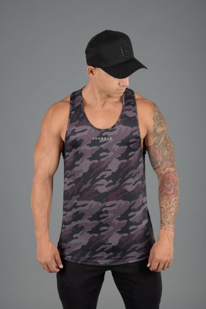 YoungLA 305 Performance Line Muskelshirt Herren Camouflage Schwarz | 923-RSVEFU