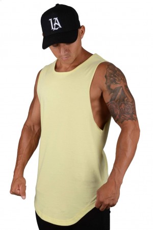 YoungLA 308 Muscle Muskelshirt Herren Gelb | 865-DRIPSU