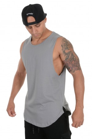 YoungLA 308 Muscle Muskelshirt Herren Grau | 086-LUYABW