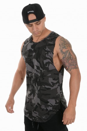 YoungLA 308 Muscle Muskelshirt Herren Schwarz | 695-OQIZSF