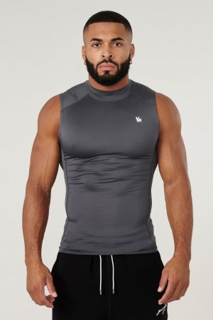 YoungLA 315 - Stealth Compression Cut-Offs Muskelshirt Herren Dunkelgrau | 320-EJAITB