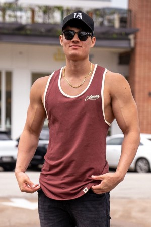 YoungLA 324 Classics Stringer Muskelshirt Herren Braun | 486-QZYKJX