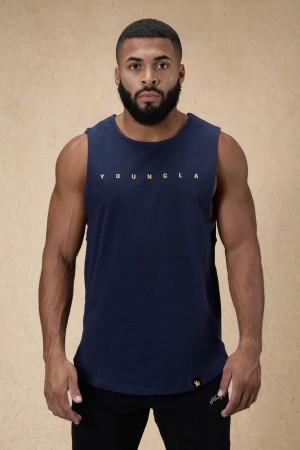 YoungLA 332 Infinity Muscle Muskelshirt Herren Navy | 216-RGCJQK