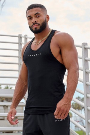 YoungLA 342 - New Gen Compression Stringers Muskelshirt Herren Schwarz | 102-KVEPBS