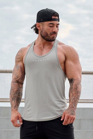 YoungLA 342 - New Gen Compression Stringers Muskelshirt Herren Hellgrau | 058-GPAKMY