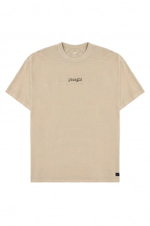 YoungLA 471 Chrome T-shirts Herren Beige | 486-RIBQHF