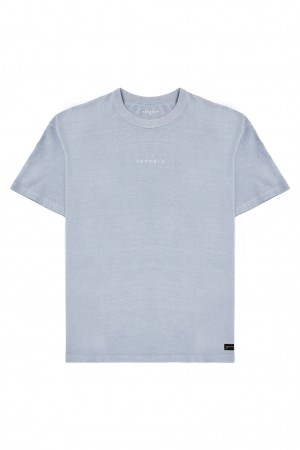 YoungLA 478 - Mellow Logo T-shirts Herren Blau | 214-DJOEBU