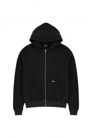 YoungLA 515 Monarch Zip-up Hoodie Herren Schwarz | 607-TPSJCB