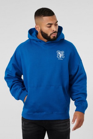 YoungLA 564 Gems Hoodie Herren Blau | 701-YUPHVN