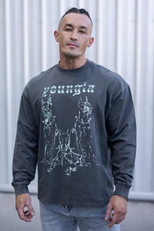 YoungLA 804 For All The Dogs Longsleeves Hemd Herren Grau | 108-UTIMHQ