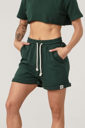 YoungLA W102 Supreme Kurze Hose Damen Grün | 290-JQZSGL