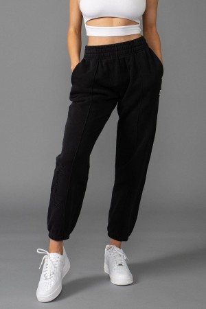 YoungLA W202 - Script Jogginghose Damen Schwarz | 873-FEMNPC