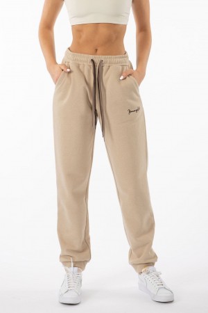 YoungLA W207 Triple String Jogginghose Damen Beige | 836-ZXMBOH