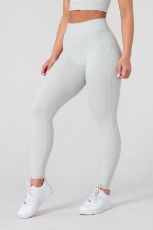 YoungLA W209 Level Up Leggings Damen Grau | 604-SNRAUH