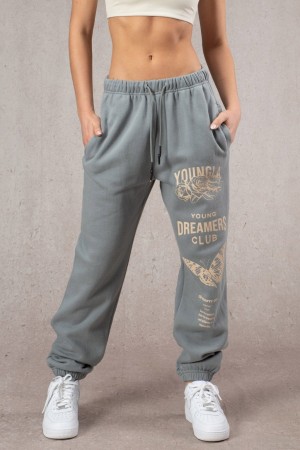 YoungLA W211 Dreamers Jogginghose Damen Blau | 576-XTFGPB