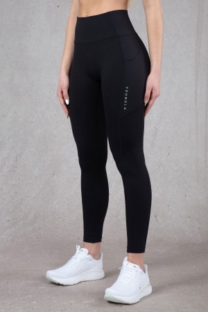 YoungLA W214 Power Leggings Damen Schwarz | 283-NGOJQL