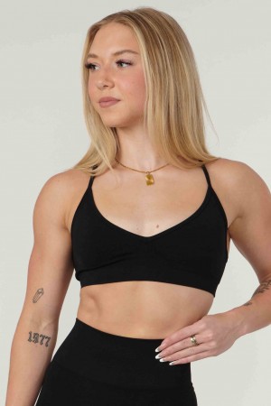 YoungLA W327 - Core Seamless BHs Damen Schwarz | 307-XHBFOE