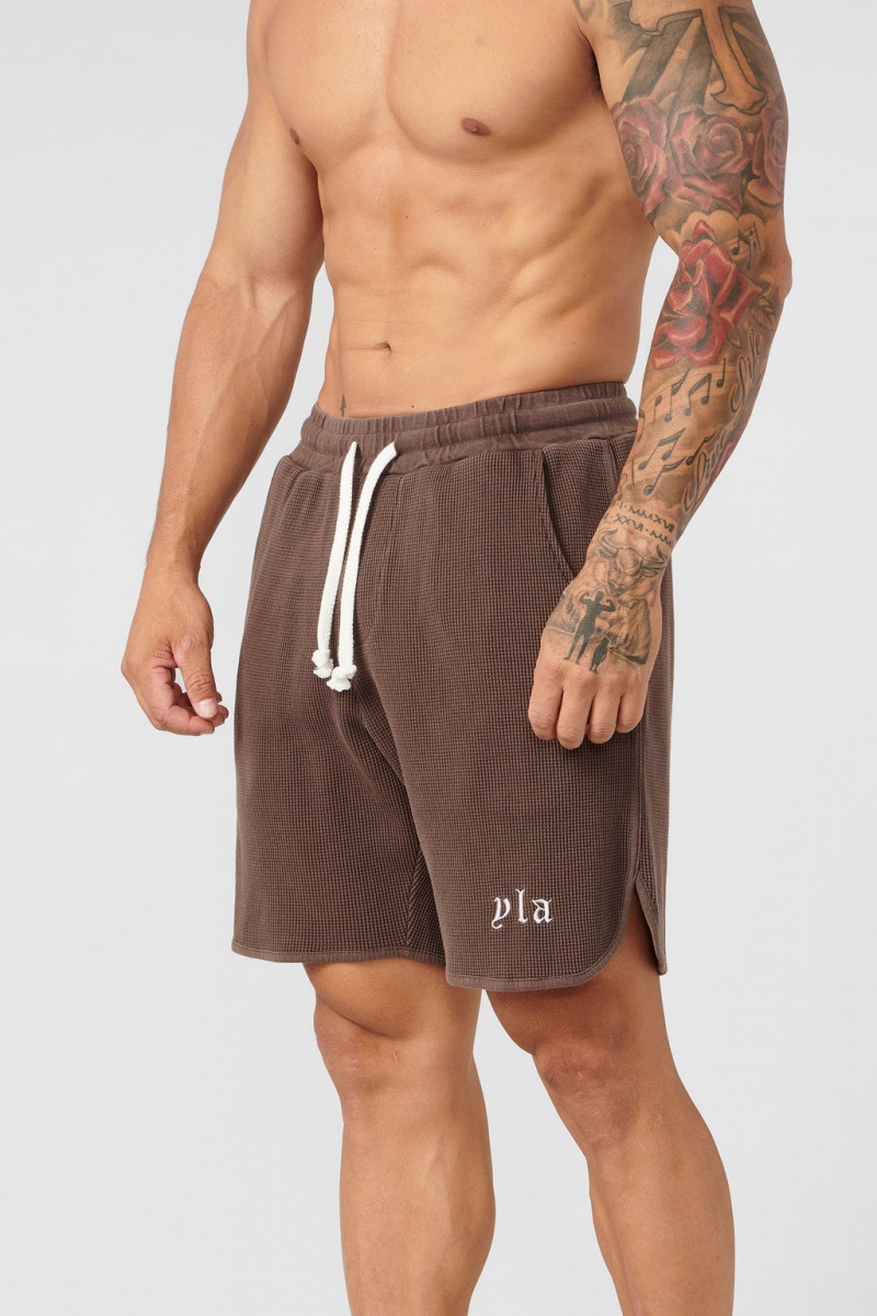 YoungLA 127 Summer Waffle Kurze Hose Herren Schokolade | 471-DCNYOZ