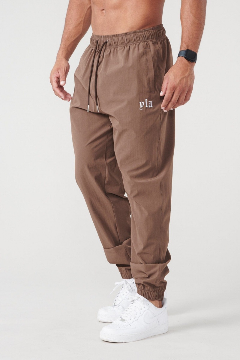 YoungLA 214 Effortless Nylon Jogginghose Herren Schokolade | 958-RBPNEH