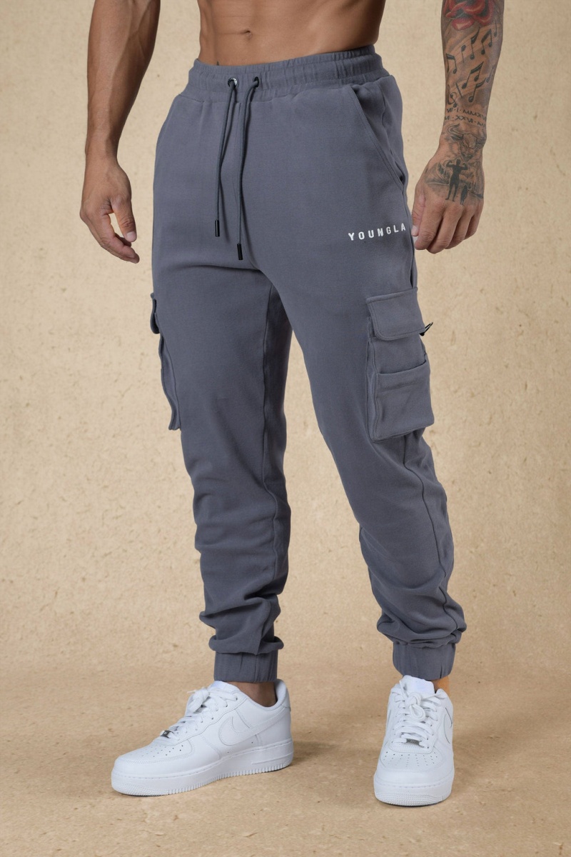 YoungLA 240 Cloud Rambo Jogginghose Herren Dunkelgrau | 395-SULZOT