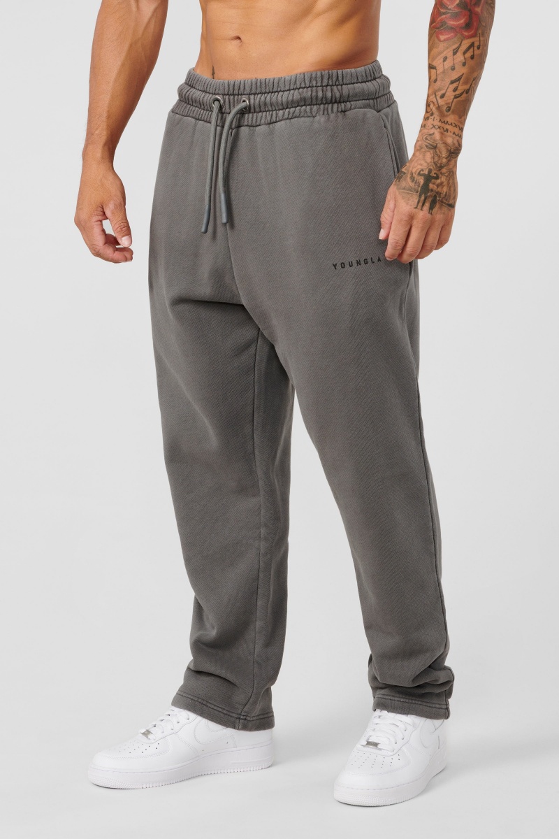 YoungLA 261 Old School No Cuff Jogginghose Herren Grau | 603-ERJZVG