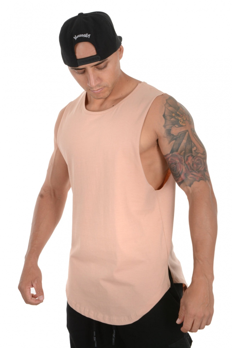 YoungLA 308 Muscle Muskelshirt Herren Rosa | 635-TSCMEQ