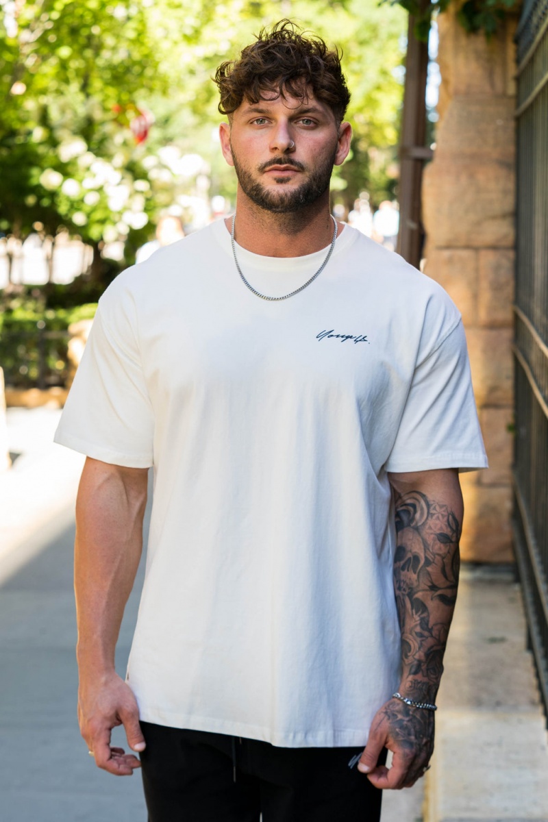 YoungLA 414 Signature T-shirts Herren Weiß | 917-YGVLQH