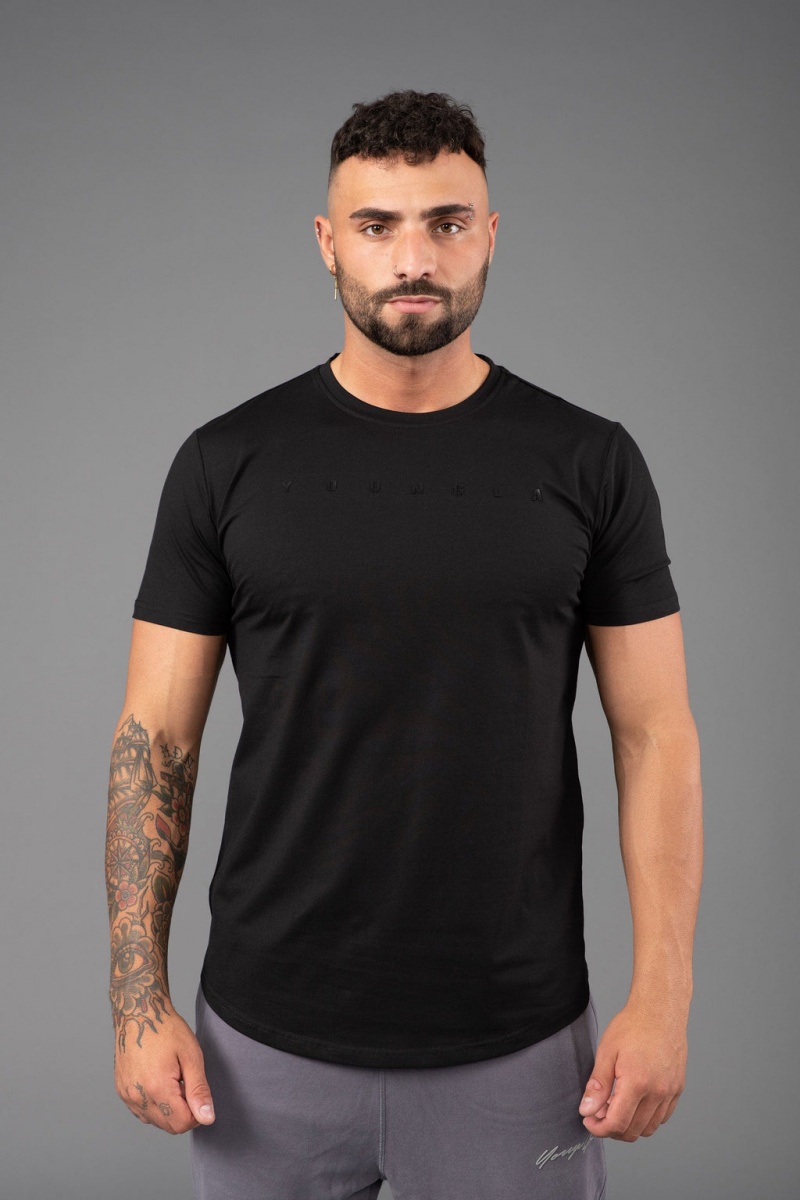 YoungLA 459 Monochrome Fitted T-shirts Herren Schwarz | 485-SONWHI