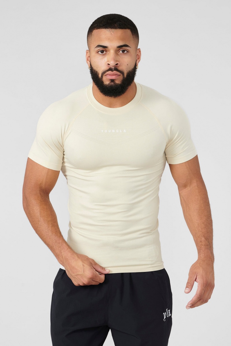 YoungLA 475 SuperVillain Compression T-shirts Herren Beige | 106-LOCQUI