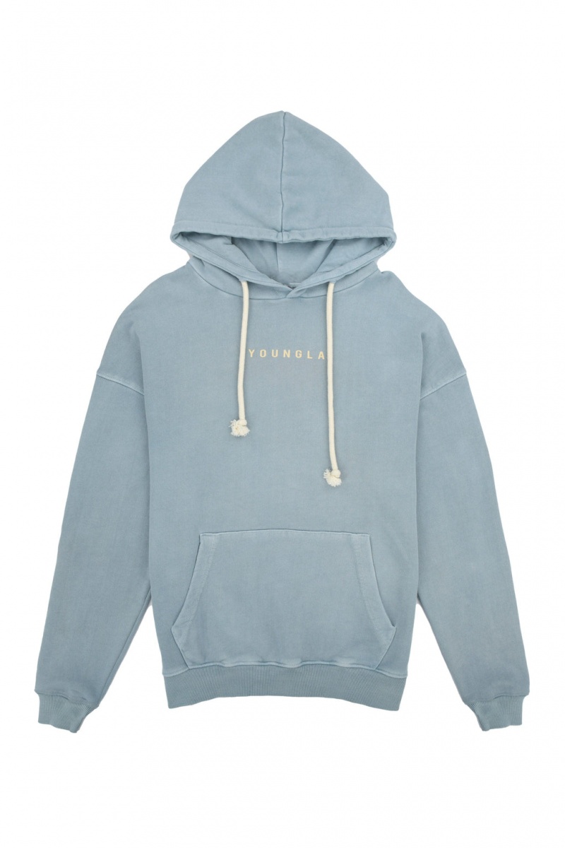 YoungLA 513 Skylines Hoodie Herren Blau | 243-VIFHXT