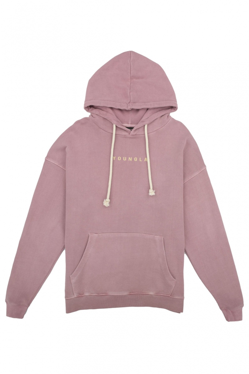 YoungLA 513 Skylines Hoodie Herren Rosa | 206-RXMCDZ