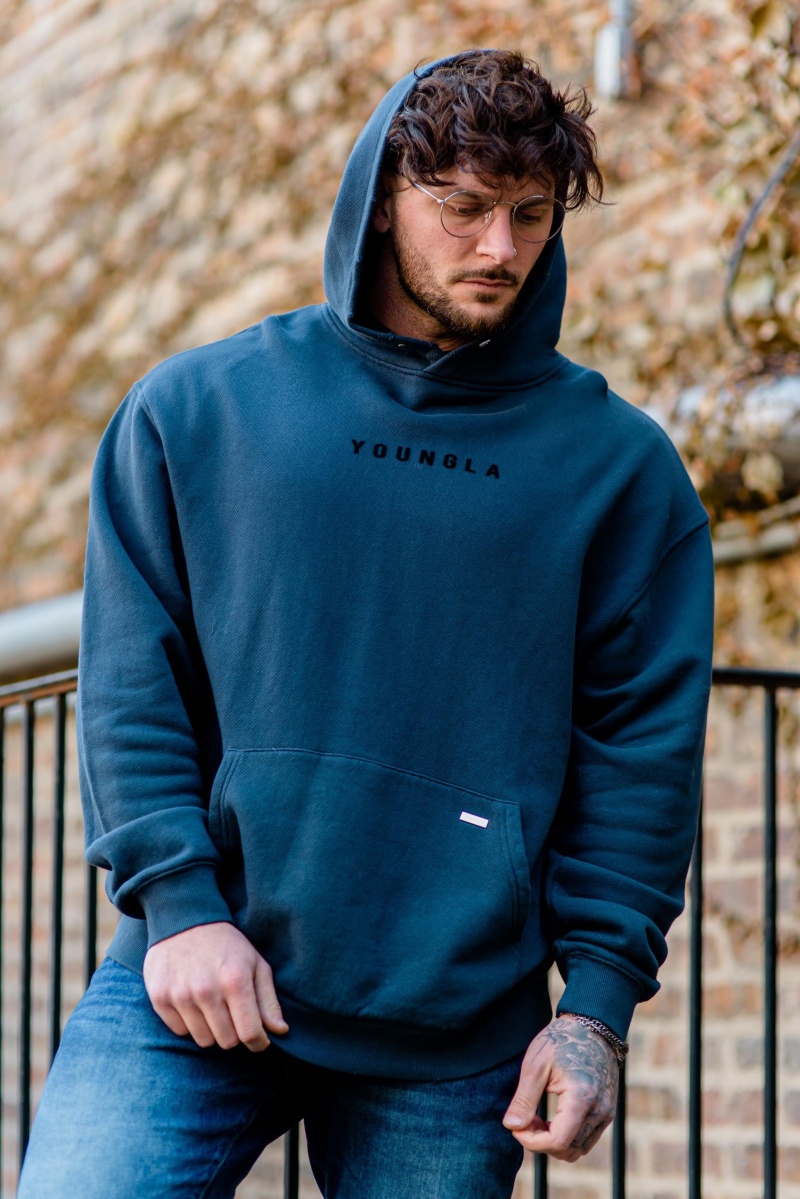 YoungLA 535 Monarch Pullovers Hoodie Herren Navy | 025-JKCYAO