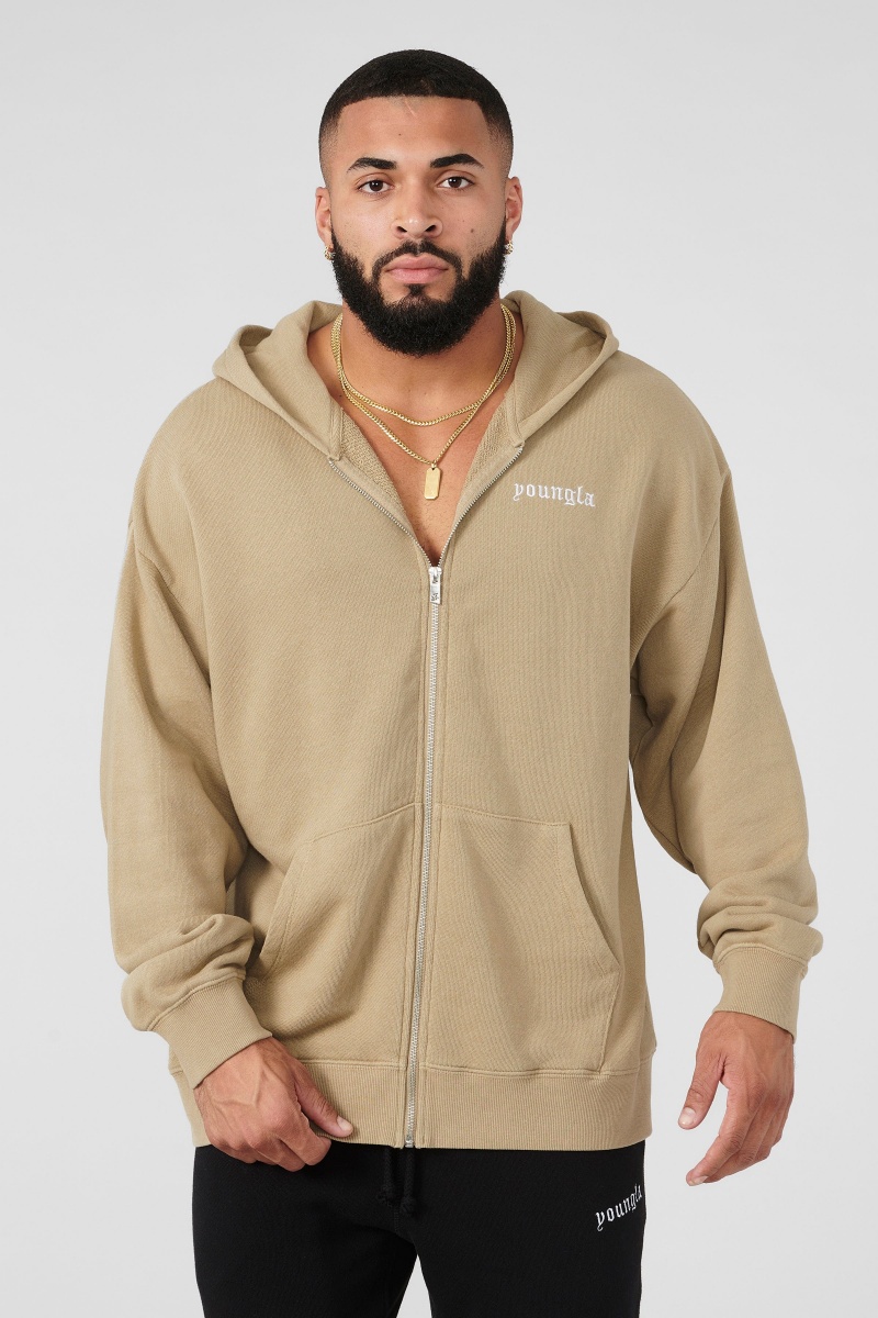 YoungLA 539 Earthy Kollektion -s Hoodie Herren Olivgrün | 356-LGEYVC