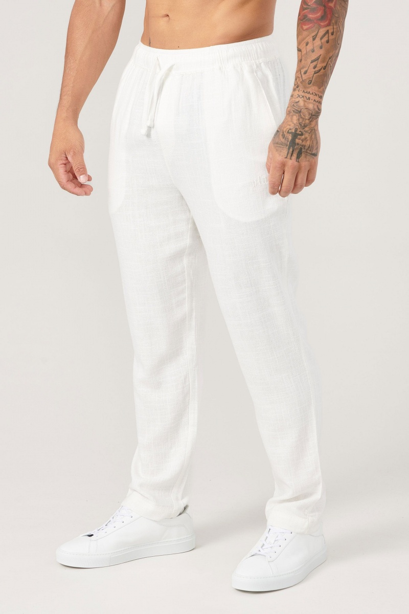 YoungLA 621 - Simply Linen Hose Herren Weiß | 397-XCARLW