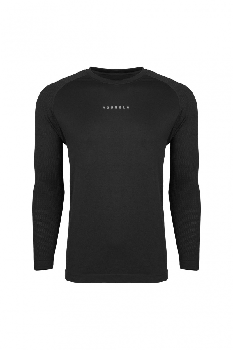 YoungLA 823 New Gen Compression Longsleeves Hemd Herren Schwarz | 460-VNMTFU