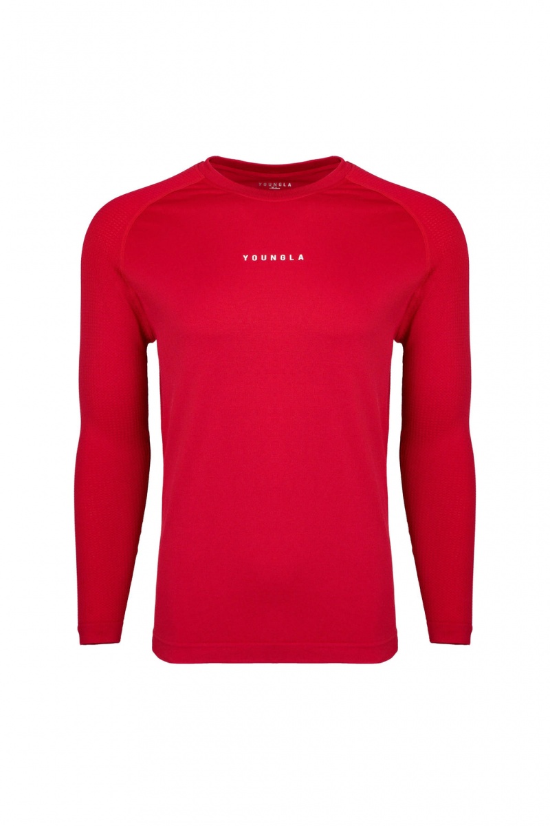 YoungLA 823 New Gen Compression Longsleeves Hemd Herren Rot | 932-UOXCLD