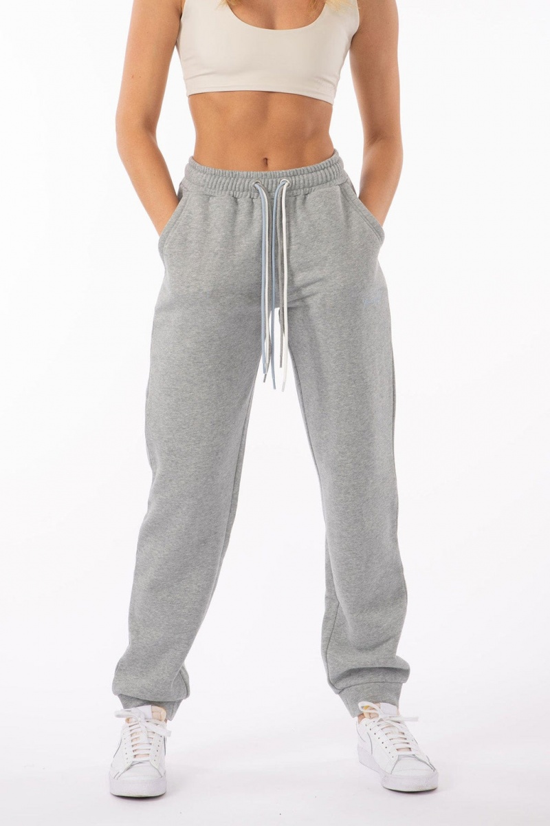 YoungLA W207 Triple String Jogginghose Damen Grau | 017-RJCBST