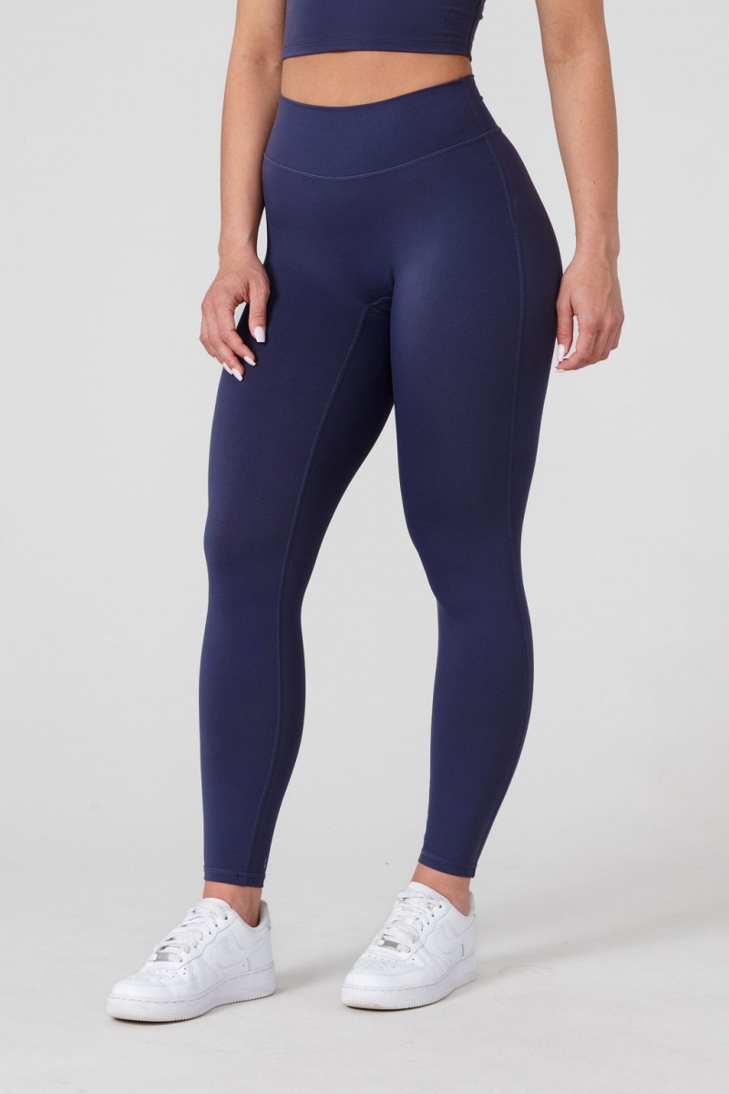 YoungLA W209 Level Up Leggings Damen Navy | 837-STZGMX