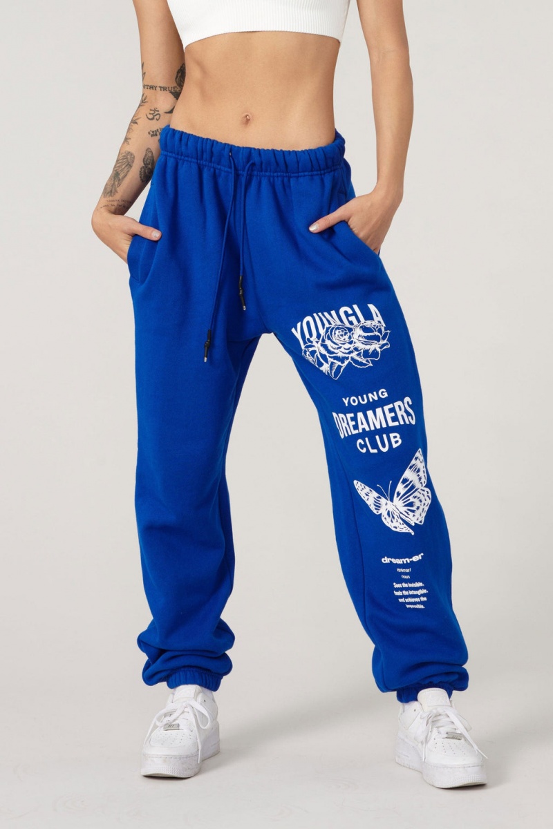 YoungLA W211 Dreamer Jogginghose Damen Blau | 453-HTWYUG