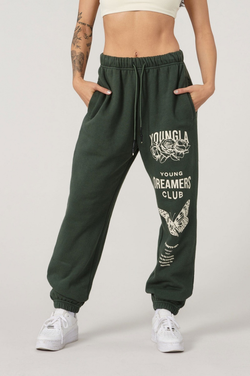 YoungLA W211 Dreamer Jogginghose Damen Grün | 107-CHREWD