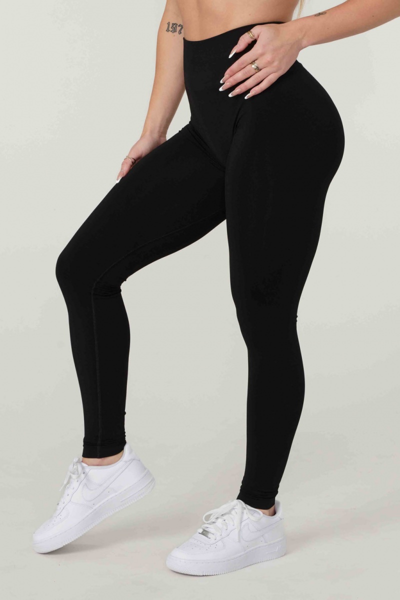 YoungLA W220 - Core Seamless Leggings Damen Schwarz | 704-PGNCQW