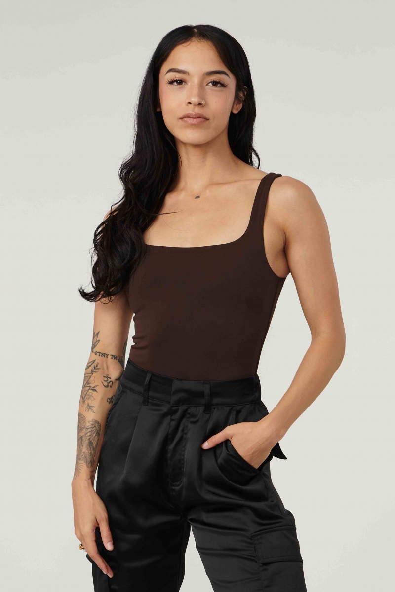 YoungLA W307 - Snatched Bodysuit Oberteile Damen Braun | 219-ESBKAW