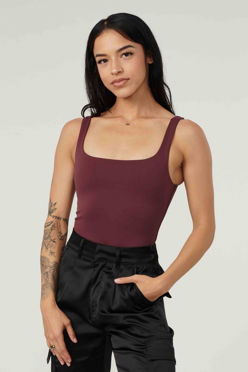 YoungLA W307 - Snatched Bodysuit Oberteile Damen Bordeaux | 610-ROINGL