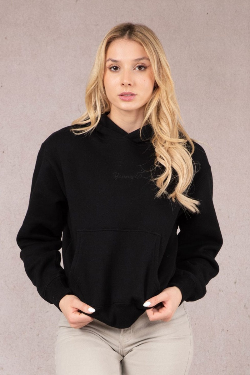 YoungLA W502 Staple Hoodie Damen Schwarz | 069-UQDOWC